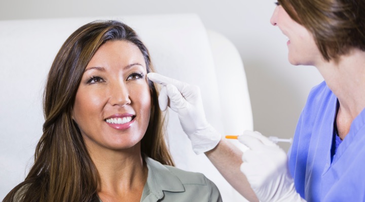 woman getting injectable filler