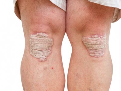 Psoriasis On A Patient's Knees